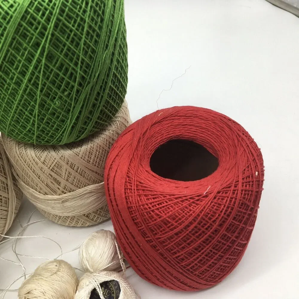 Mixed Tatting Crochet Thread Lot Solid Clarks, Lily, DeLuxe, J&P DMC Aunt Lydia’
